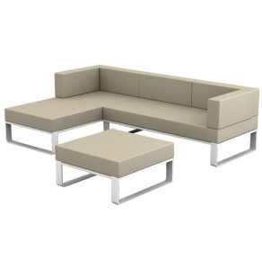 Impero Fabric Corner Sofa in Slate Grey Colour in C Shape