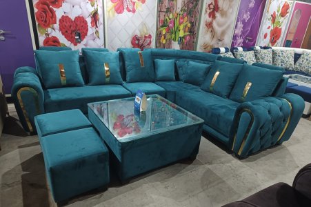 Impero Fabric RHS Sofa Cum Bed in Beige Colour With Storage