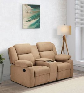 Avalon Fabric Manual 2 Seater Recliner In Brown Colour