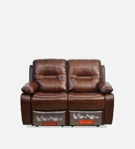 Wilson Leather Motorized 2 Seater Recliner In Caramel Colour