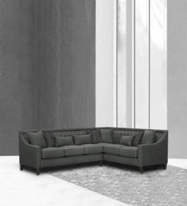 Nirvana Fabric Corner Sofa in Grey Colour