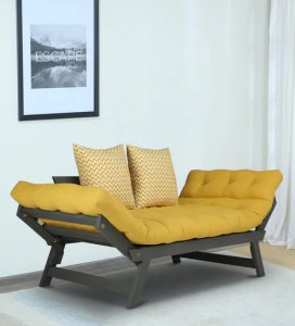 Alexa Double Futon in Ochre Colour with Mattress