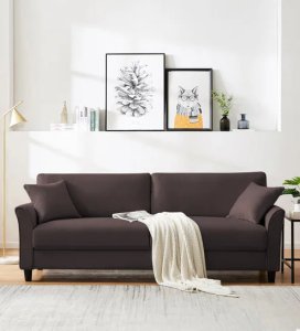 Daroo Velvet 3 Seater Sofa in Mocha Brown Colour