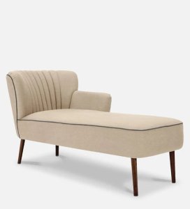 Rana velvet RHS Chaise Lounger In Warm White Colour