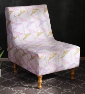 Juanetta Velvet Full Back Lounge Chair In Abstract Print