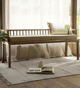 Lei Solid Wood Settees in Natural Finish