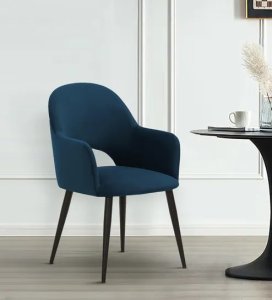 Rams Velvet Arm Chair In Royal Blue Colour