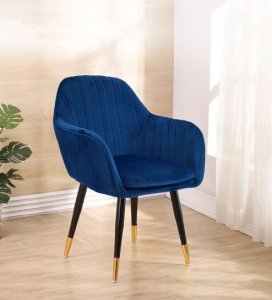 Lotus Fabric Arm Chair In Blue Colour