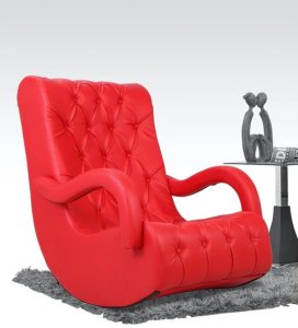 Bid Leatherette Rocking Chair in Red Colour