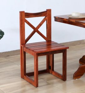 Montfort Sheesham Wood Folding Chair In Honey Oak Finish (Set Of 2)