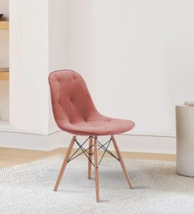 Eames Velvet Iconic Chair in Pink Colour