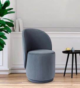 Hanu Velvet Cafe Chair In Blue Colour