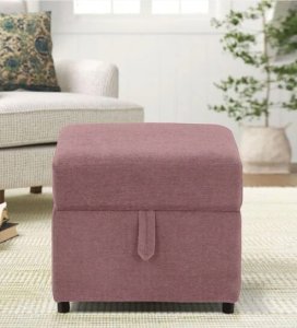Zivo Fabric Ottoman in Dusky Pink Colour