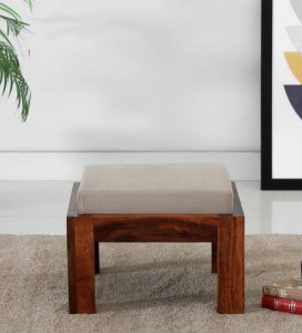 Loire Solid Wood Foot Stool in Grey Colour Set of 2)