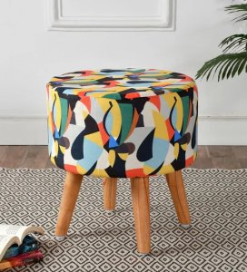 Alexis Fabric Seating Stool in Multi Colour
