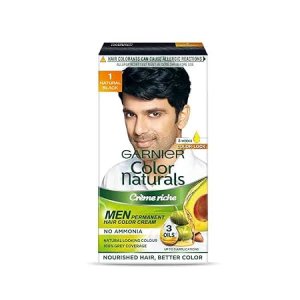 Garnier, Hair Colouring Creme, Long-lasting Colour, Smoothness & Shine, Color Naturals Men, Shade: 1 Natural Black, 30ml + 30g