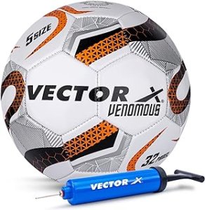 Vector X Venomous Machine Stitched Football with Pump