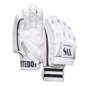 WHITEDOT SPORTS Dot 1.0 Cricket Batting Leather Gloves, Boys, Rh, White