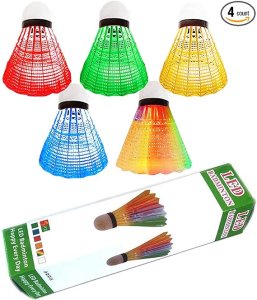 LED Badminton Shuttlecocks Dark Night Glow Birdies Lighting for Outdoor & Indoor Sports Activities